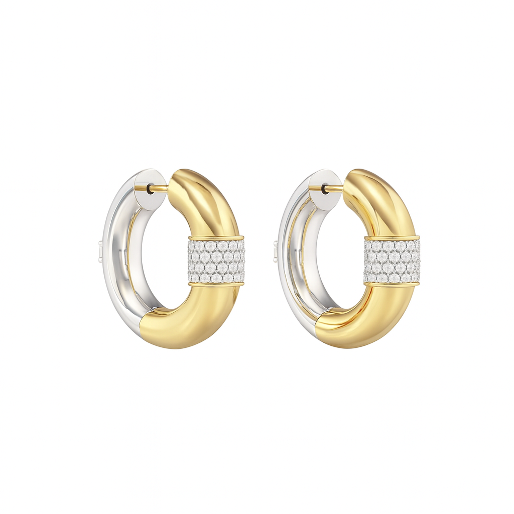 Auréla™ DuoTone Zircon Huggie Hoops