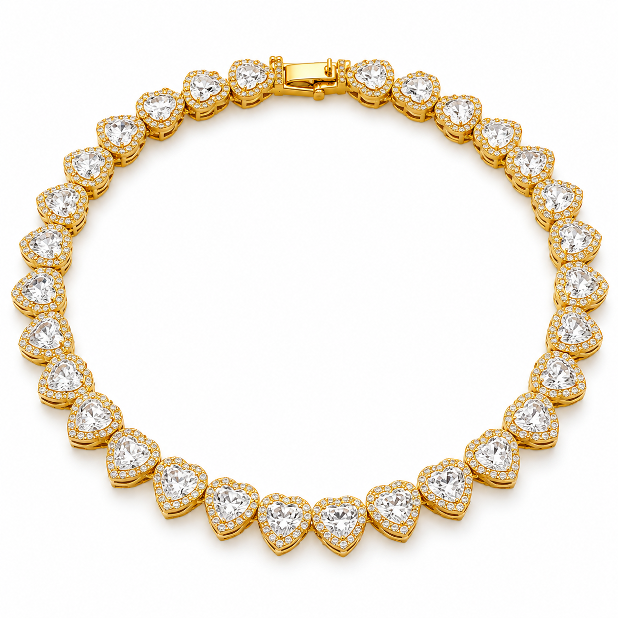 Kette mit herzförmigem Steinbesatz