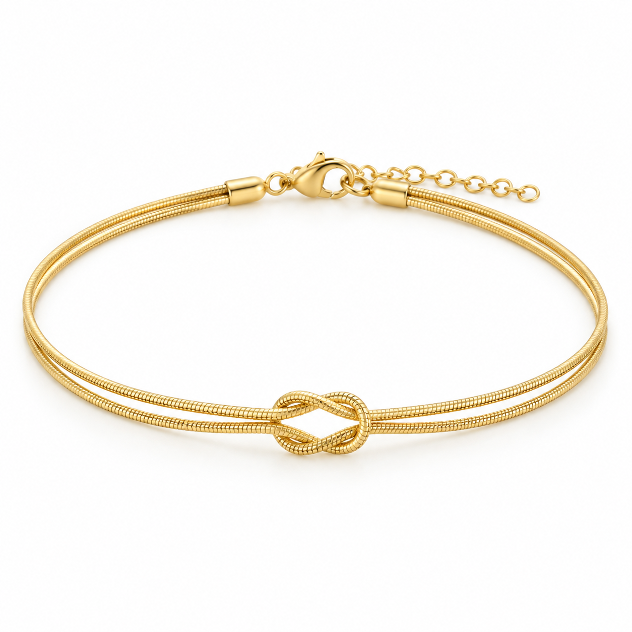 Zweistrangiges Knoten-Armband in Goldoptik