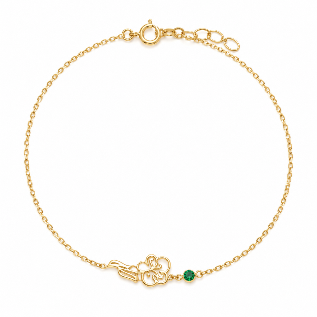Filigranes Kleeblatt-Armband in Goldoptik
