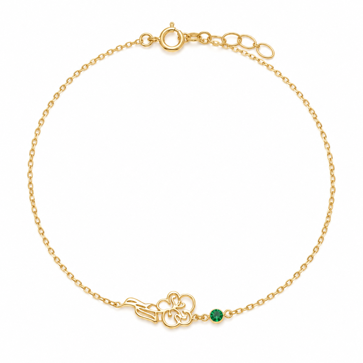 Filigranes Kleeblatt-Armband in Goldoptik