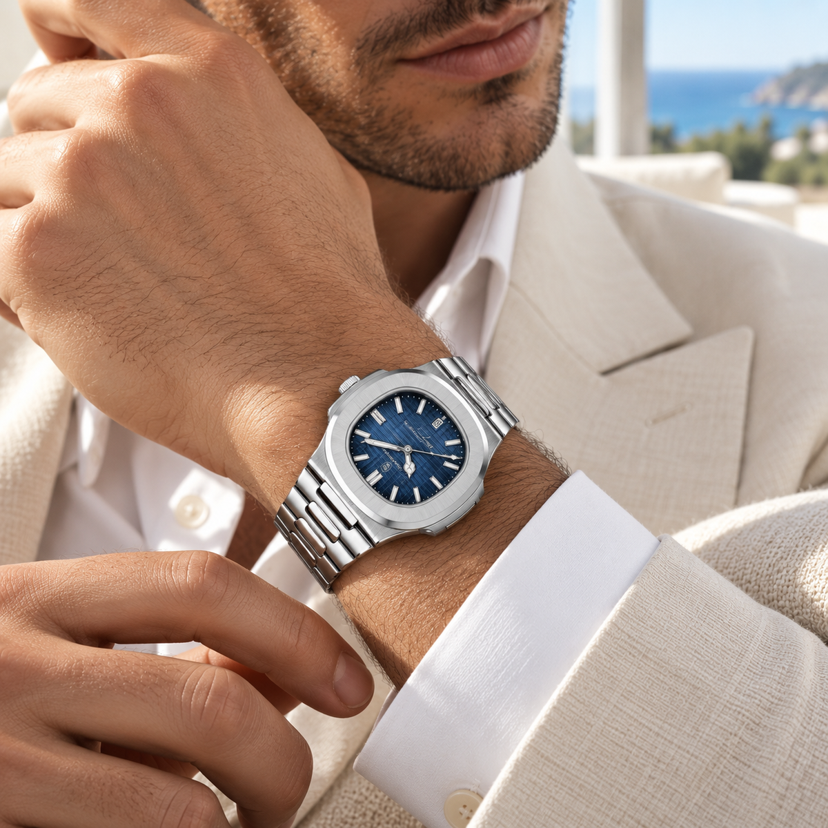 Analoge Herren-Armbanduhr aus Edelstahl