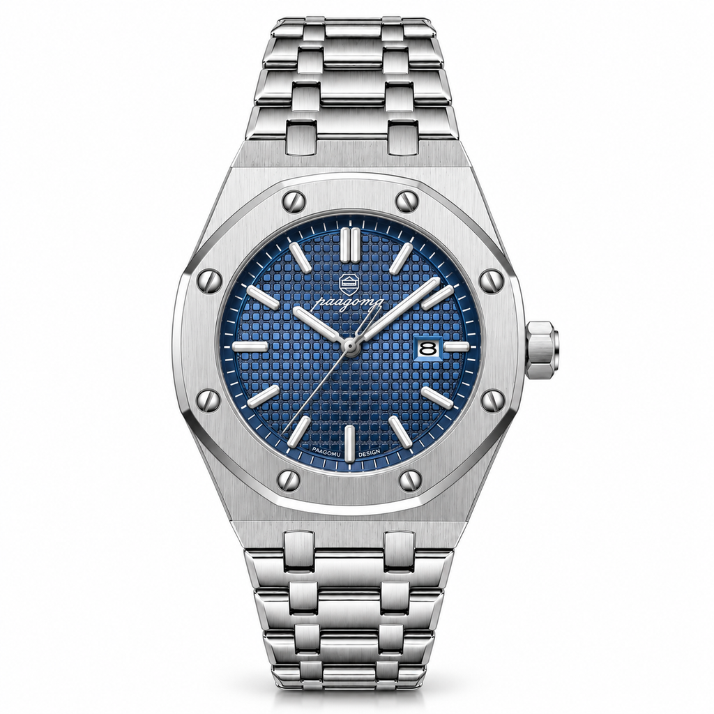 Analoge Herren-Armbanduhr mit achteckiger Lünette