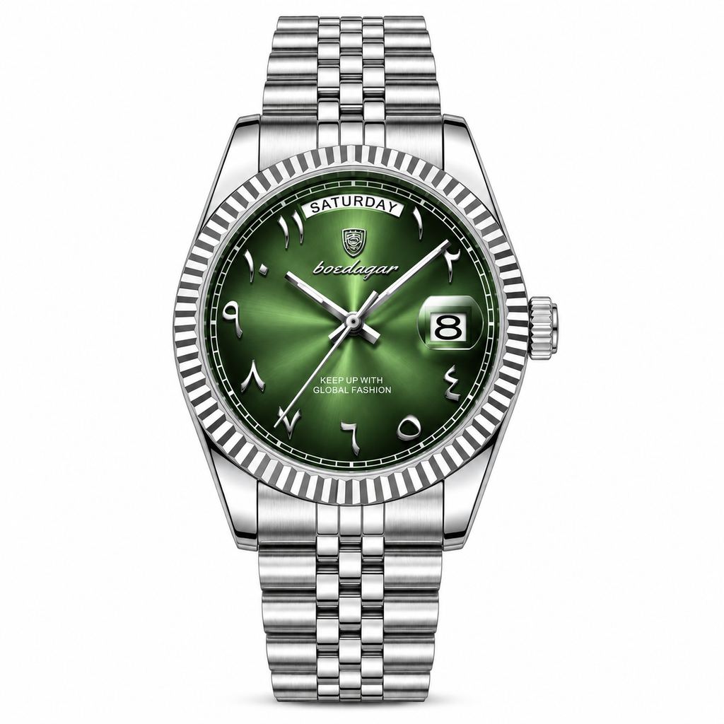 Analoge Herrenuhr mit Wochentags- & Datumsanzeige